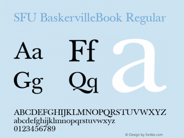 SFU BaskervilleBook Macromedia Fontographer 4.1.5 9/20/05 Font Sample