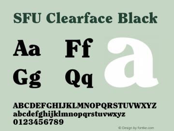 SFU Clearface Black Macromedia Fontographer 4.1.5 9/20/05图片样张