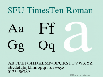 SFU TimesTen Roman Macromedia Fontographer 4.1.5 9/20/05图片样张