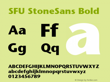 SFU StoneSans Bold Macromedia Fontographer 4.1.5 10/5/05图片样张