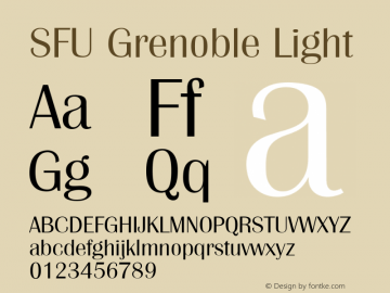 SFU Grenoble Light Macromedia Fontographer 4.1.5 9/4/06 Font Sample