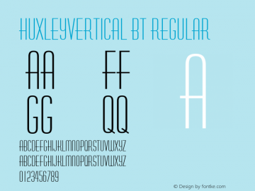 HuxleyVertical BT Regular mfgpctt-v1.52 Tuesday, January 19, 1993 2:35:18 pm (EST) Font Sample