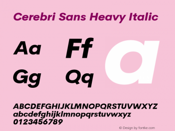 Cerebri Sans Heavy Italic 1图片样张