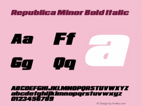 Republica Minor Bold Italic Version 1.00 April 28, 2015, initial release Font Sample