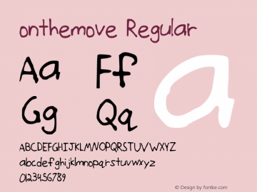 onthemove Version 001.000 Font Sample