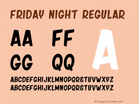 friday night Version 001.000 Font Sample