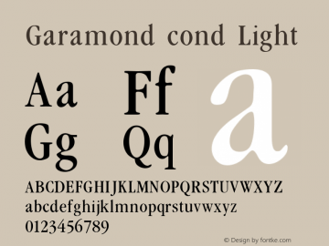 Garamond cond Light 001.000图片样张