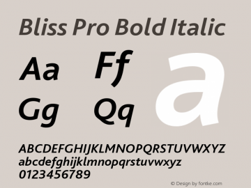 BlissPro-BoldItalic 001.001 Font Sample
