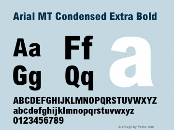 ArialMT-CondensedExtraBold Version 001.003图片样张