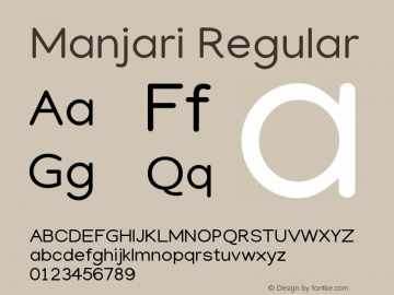 Manjari Regular 0.1.0+20170417图片样张