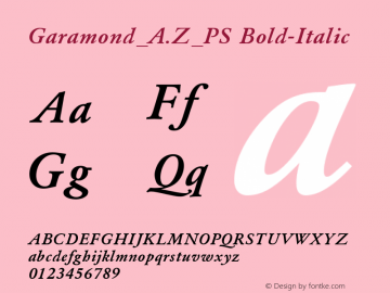 Garamond_A.Z_PS Bold-Italic 001.000图片样张