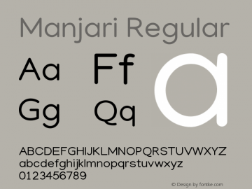 Manjari Regular 0.1.0+20170417图片样张