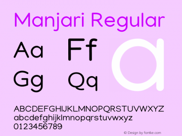 Manjari Regular 0.1.0+20170417图片样张