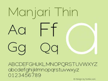 Manjari Thin 0.1.0+20170417 Font Sample