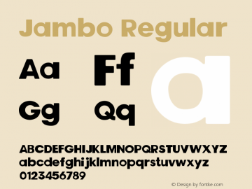 Jambo-Regular Version 001.001 Font Sample