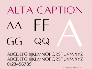 Alta Caption Version 001.001 Font Sample