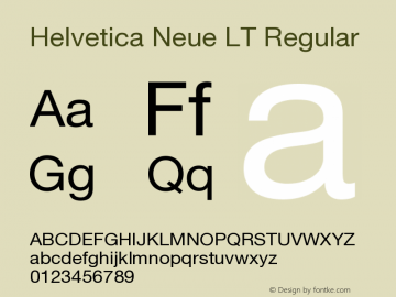 Helvetica LT 55 Roman 006.000 Font Sample