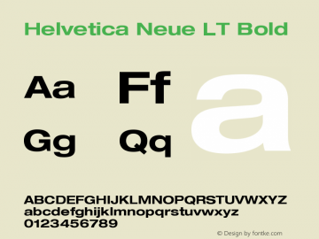 Helvetica LT 73 Bold Extended 006.000 Font Sample