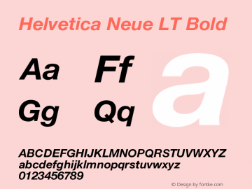 Helvetica LT 76 Bold Italic 006.000 Font Sample