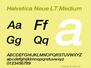Helvetica LT 66 Medium Italic 006.000 Font Sample