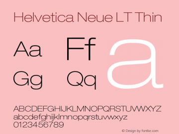 Helvetica LT 33 Thin Extended 006.000 Font Sample