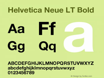 Helvetica LT 75 Bold 006.000 Font Sample