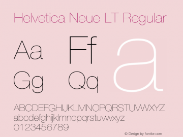 Helvetica LT 25 Ultra Light 006.000 Font Sample