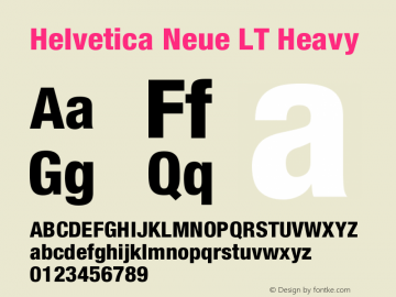 Helvetica LT 87 Heavy Condensed 006.000 Font Sample