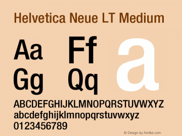 Helvetica LT 67 Medium Condensed 006.000 Font Sample