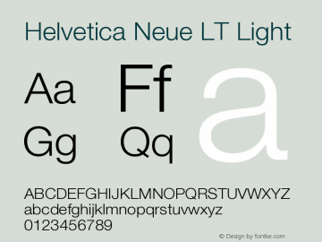 Helvetica LT 45 Light 006.000 Font Sample