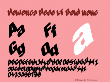 Helvetica LT 107 Extra Black Condensed Oblique 006.000 Font Sample