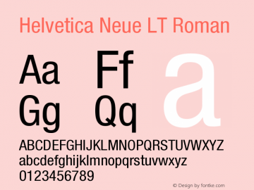 Helvetica LT 57 Condensed 006.000 Font Sample