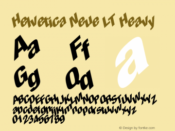 Helvetica LT 87 Heavy Condensed Oblique 006.000 Font Sample