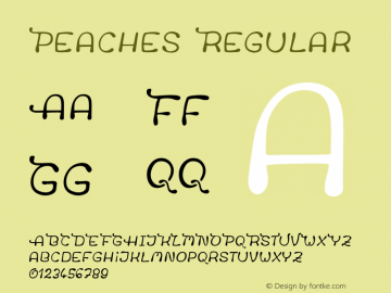 Peaches Regular Version 1.001 Font Sample