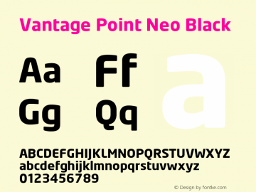 Vantage Point Neo Black  Font Sample