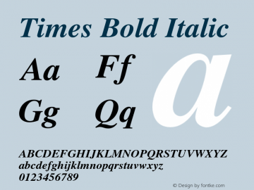 Times-BoldItalic 002.000 Font Sample