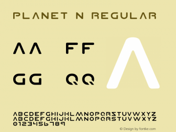 Planet N Regular 1 Font Sample