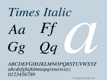 Times-Italic 002.000 Font Sample