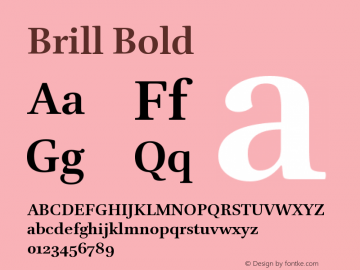 Brill-Bold Version 2.00 Build 045 Font Sample