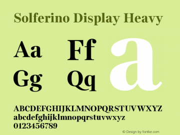 SolferinoDisplay-Heavy Version 001.002 Font Sample