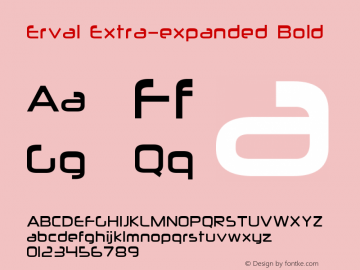 Erval-ExtraexpandedBold Version 1.000 Font Sample