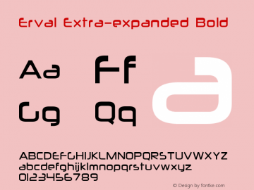 Erval-ExtraexpandedBold Version 1.000图片样张