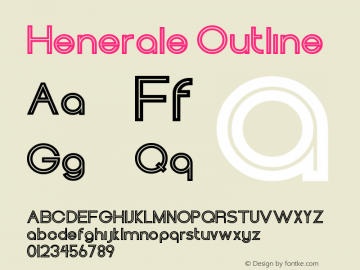 HeneraleOutline 001.000 Font Sample