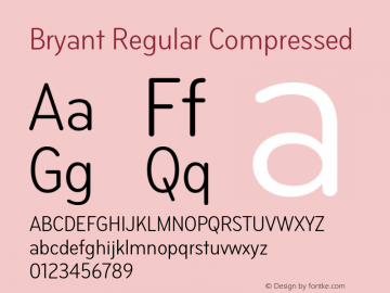 Bryant-RegularCompressed Version 2.001 Font Sample