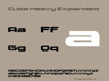 Cube-HeavyExpanded Version 1.901 Font Sample