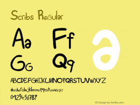 Scribs Version 1.00 January 19, 2014, initial release Font Sample