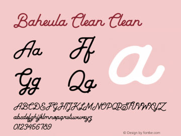 Baheula Clean Version 1.000 Font Sample