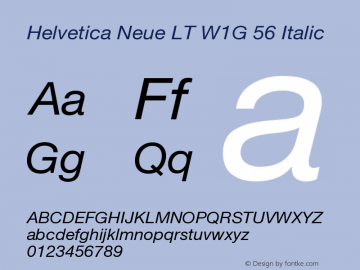 HelveticaNeueLTW1G-It Version 1.100;PS 001.001;hotconv 1.0.38 Font Sample