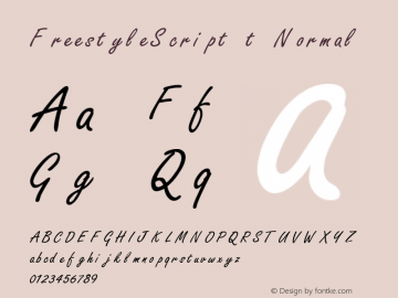Freestyle Script Normal 1.0 Tue Oct 19 19:59:11 1993 Font Sample