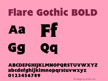 Flare Gothic BOLD 001.000 Font Sample